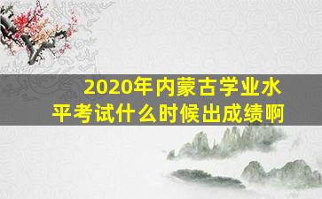 2020年内蒙古学业水平考试什么时候出成绩啊