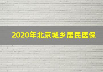 2020年北京城乡居民医保