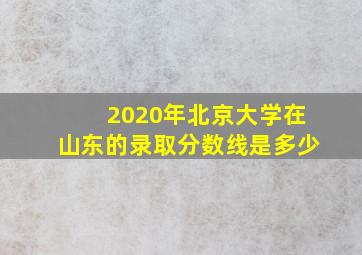 2020年北京大学在山东的录取分数线是多少