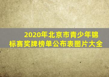 2020年北京市青少年锦标赛奖牌榜单公布表图片大全