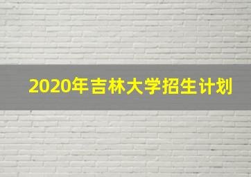 2020年吉林大学招生计划