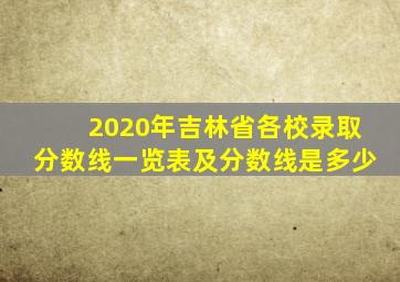 2020年吉林省各校录取分数线一览表及分数线是多少