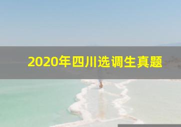 2020年四川选调生真题