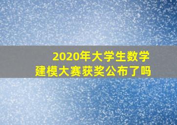 2020年大学生数学建模大赛获奖公布了吗