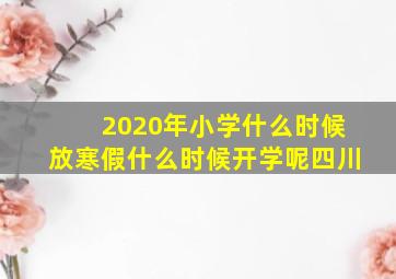 2020年小学什么时候放寒假什么时候开学呢四川