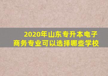 2020年山东专升本电子商务专业可以选择哪些学校