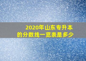 2020年山东专升本的分数线一览表是多少