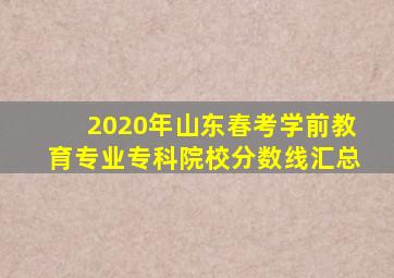 2020年山东春考学前教育专业专科院校分数线汇总