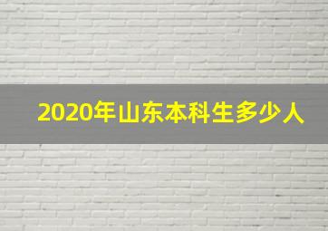 2020年山东本科生多少人