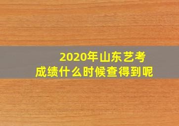 2020年山东艺考成绩什么时候查得到呢