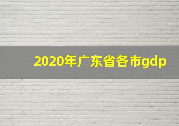 2020年广东省各市gdp