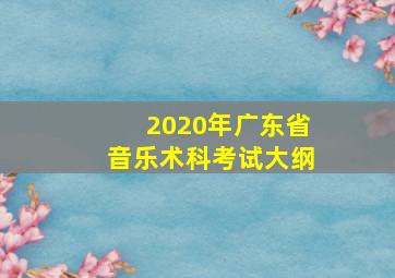 2020年广东省音乐术科考试大纲