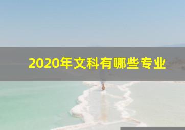 2020年文科有哪些专业