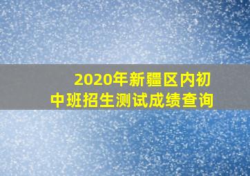 2020年新疆区内初中班招生测试成绩查询