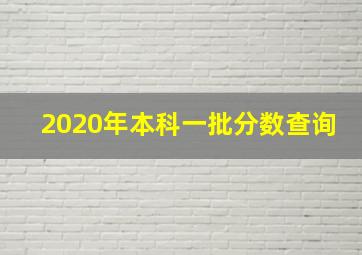 2020年本科一批分数查询