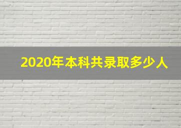 2020年本科共录取多少人