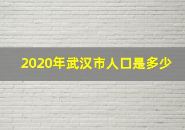 2020年武汉市人口是多少