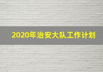 2020年治安大队工作计划