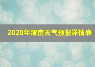 2020年渭南天气预报详情表