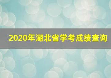 2020年湖北省学考成绩查询