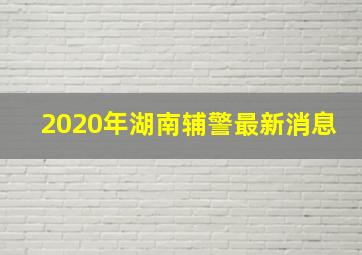 2020年湖南辅警最新消息