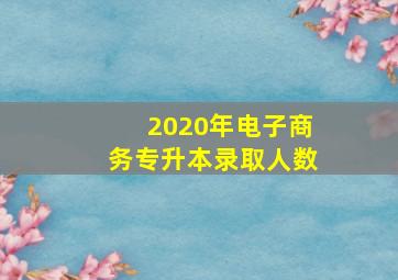 2020年电子商务专升本录取人数