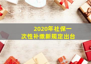 2020年社保一次性补缴新规定出台