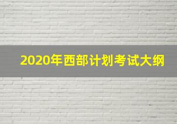 2020年西部计划考试大纲