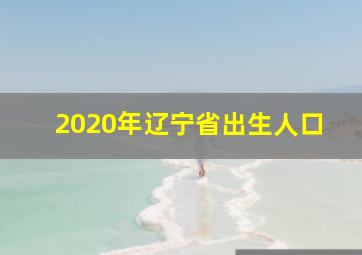 2020年辽宁省出生人口