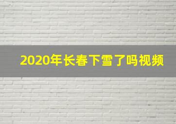 2020年长春下雪了吗视频