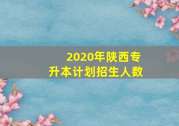 2020年陕西专升本计划招生人数