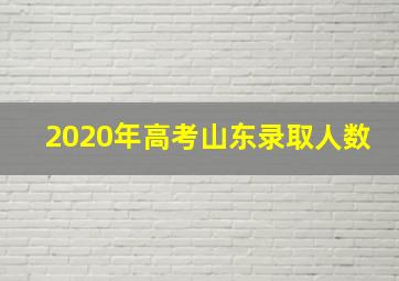 2020年高考山东录取人数