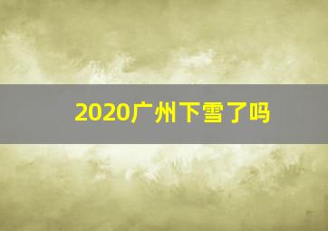 2020广州下雪了吗