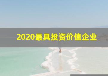 2020最具投资价值企业