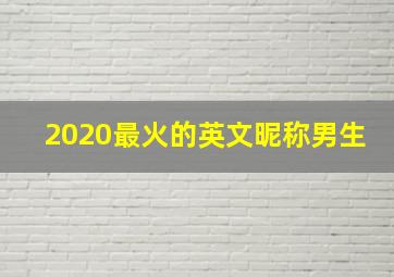 2020最火的英文昵称男生