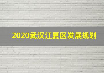 2020武汉江夏区发展规划