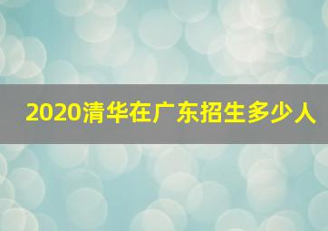 2020清华在广东招生多少人