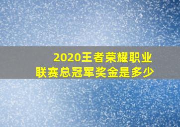 2020王者荣耀职业联赛总冠军奖金是多少