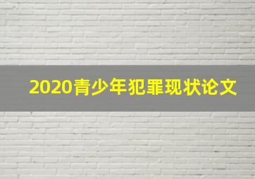 2020青少年犯罪现状论文