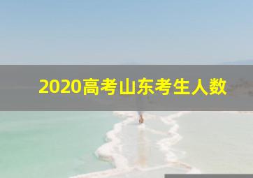 2020高考山东考生人数