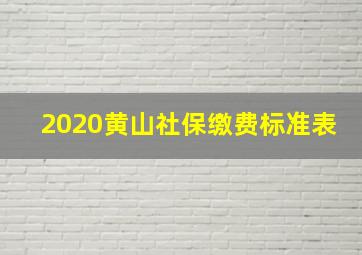 2020黄山社保缴费标准表