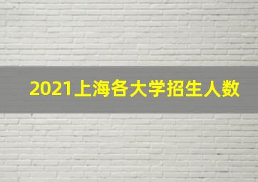 2021上海各大学招生人数