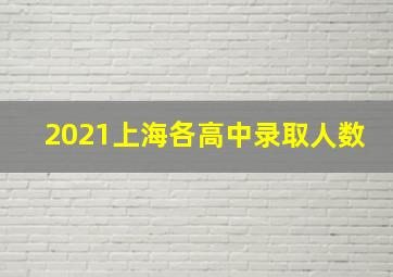 2021上海各高中录取人数