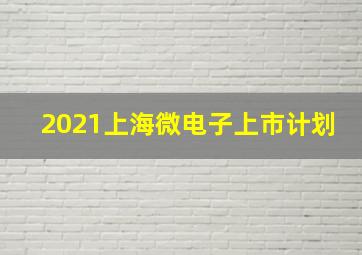 2021上海微电子上市计划