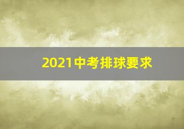 2021中考排球要求