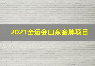 2021全运会山东金牌项目