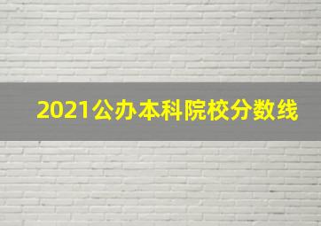 2021公办本科院校分数线