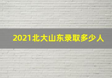 2021北大山东录取多少人