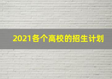 2021各个高校的招生计划