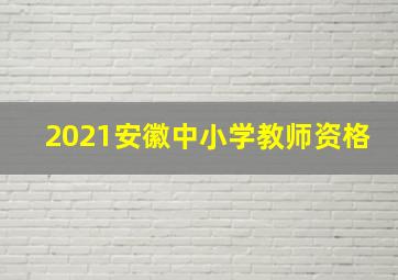 2021安徽中小学教师资格